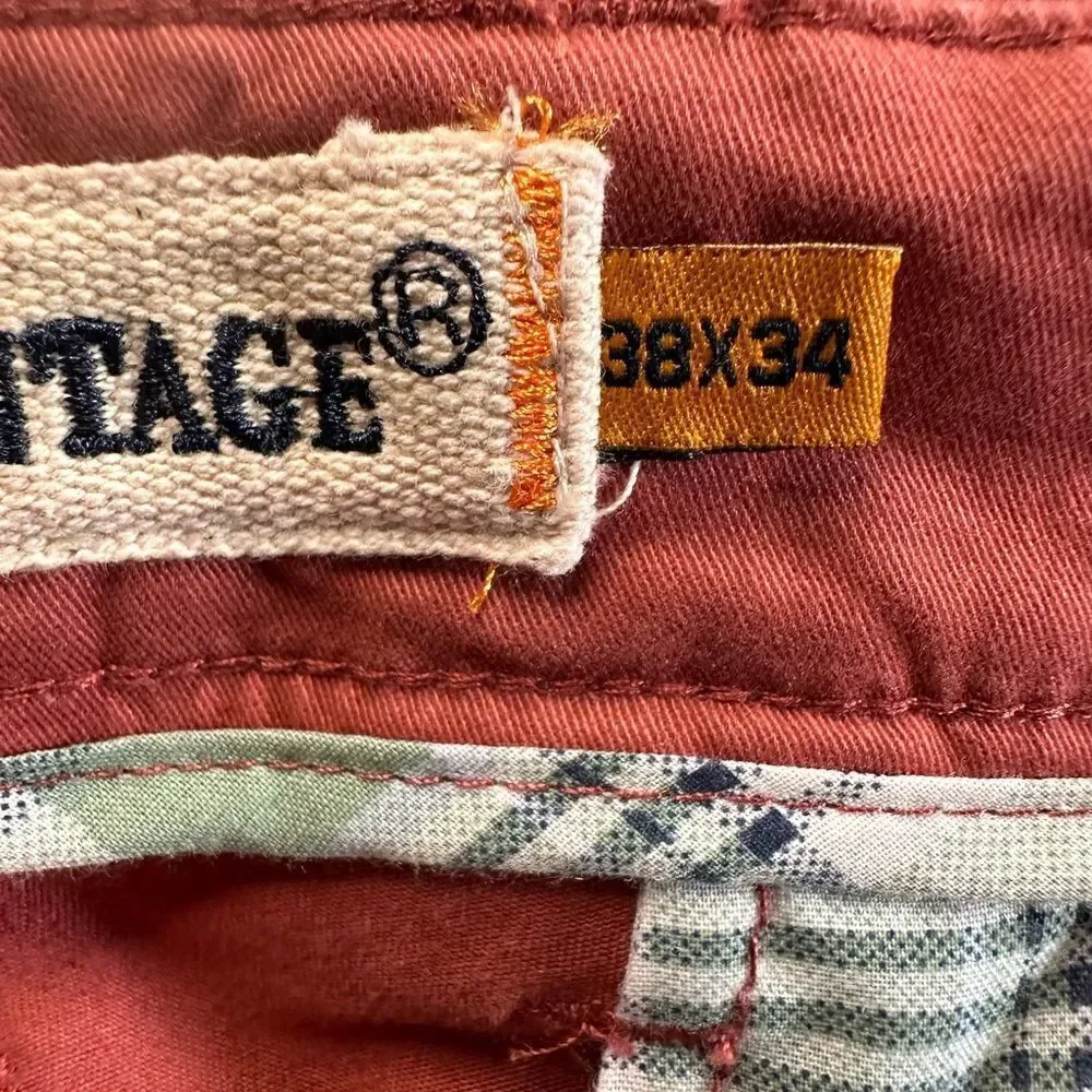 NWT Tailor Vintage Men’s Canyon Red Flat Front Casual Chino Pants - Size 38x34